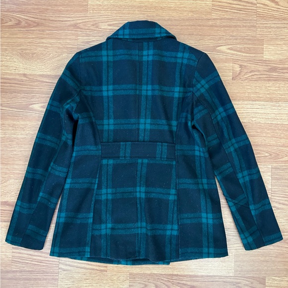 Women’s Old Navy Green and Black Plaid Peacoat size XS - Picture 5 of 7